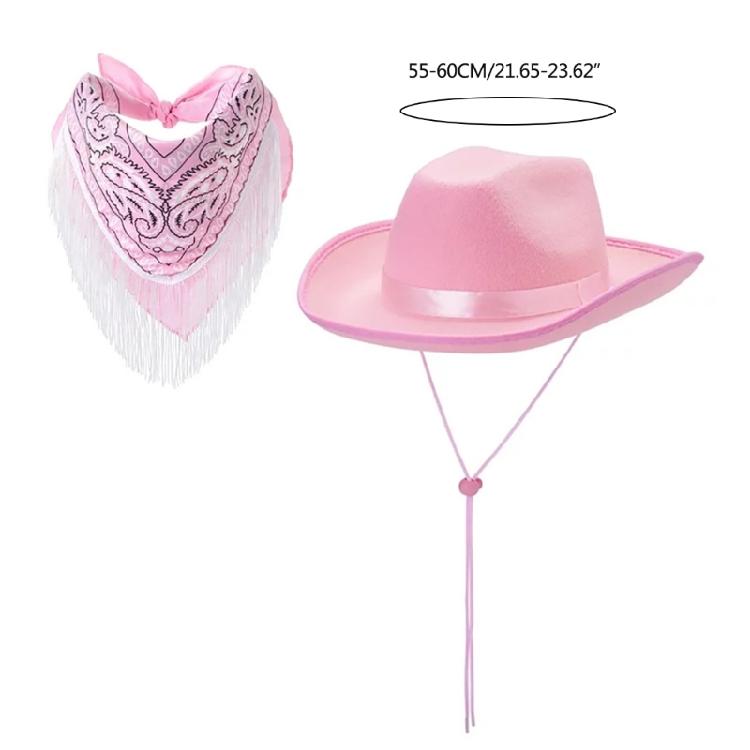 Junggesellinnenparty Kostüm Damen Cowboyhut Schal Bandanas Karneval Partykleidung