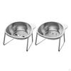 Raised Cat Bowl Dog Water Food Anti Slip 15° Tilted Stable Elevated Pet Feeder with Stand for