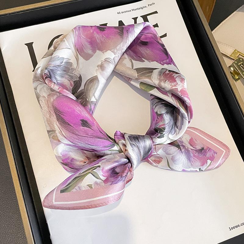 100% Pure Silk Square Scarf For Women Shawl Foulard Hijab Neckerchief Hair Wrap Bandana Hair Luxury Neck Girls Bufanda Echarpe