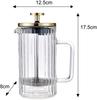 Zaparzacz do kawy herbaty szklany 350ml French Press złoty KLAUSBERG KB-7759