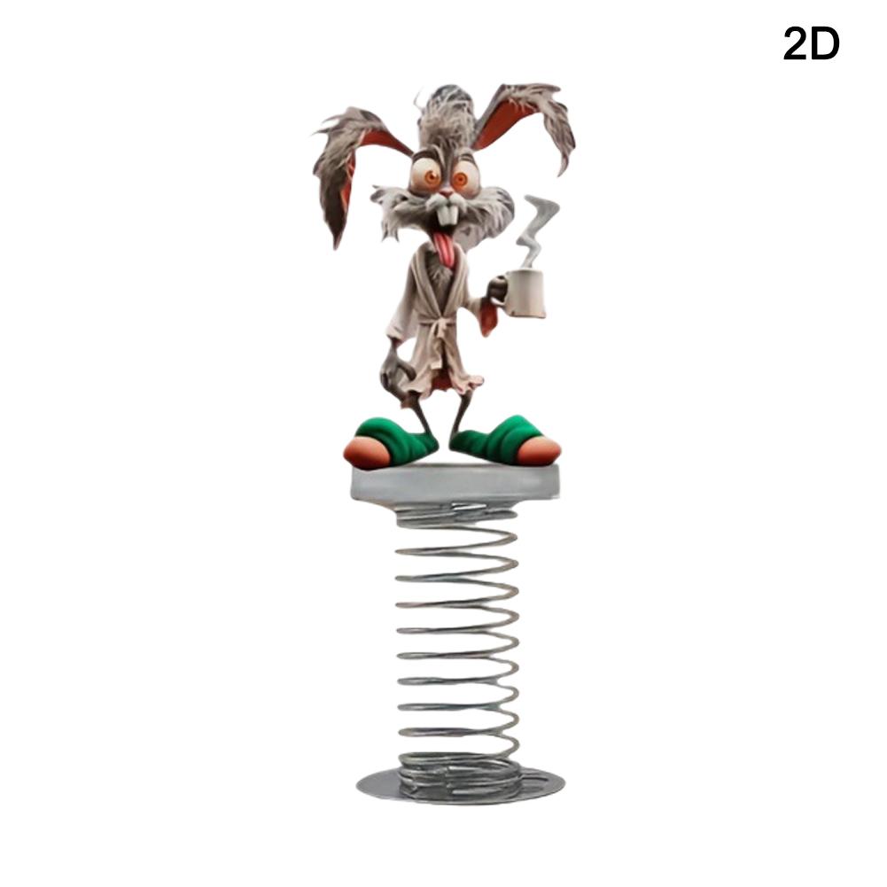 2D Funny Big-mouthed Monkey Car Ornament Cute Acrylic Spring Shake Ornament For Bicycle Car Center Console Desktop Decoration