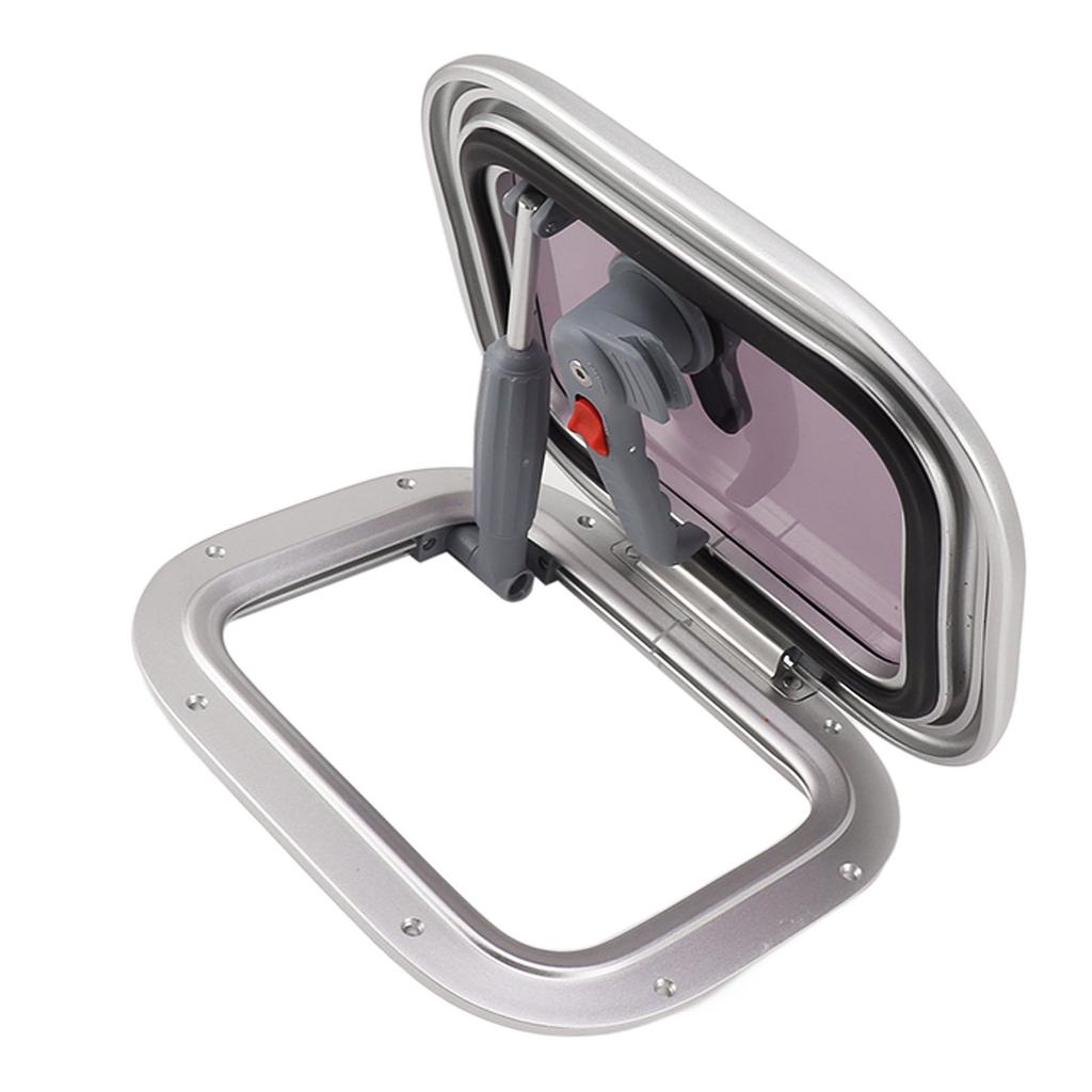 RV Window Heavy Duty Rectangular Gray Round Corner RV Push Out Window with Stainless Steel Support Rods for Boat Yacht