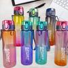Gradient Sports Water Bottle with Easy-Carry Strap, Leak-Proof PC Material, BPA-Free, Ideal for Gym, Hiking, Blue 32oz/1L