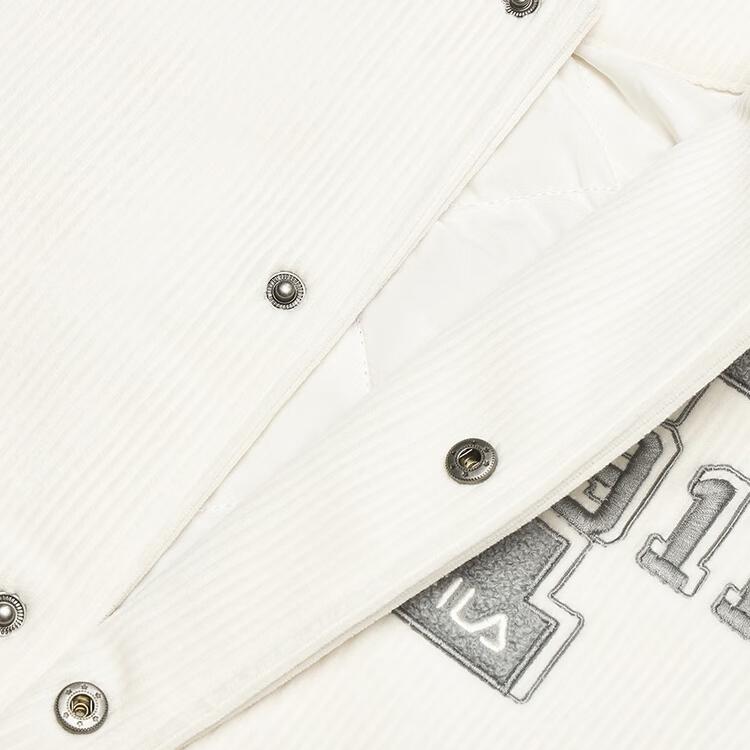 New FILA Baseball Jacket Men's Steam White F51M449501F-IV