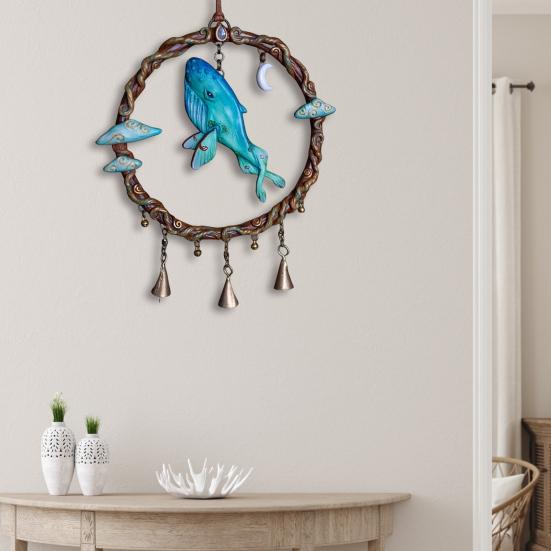 

Handcrafted Moth Hanging Decoration Metal Elf Wall Hanging Sculpture Nature Inspired Artistic Pendant for Home Door Window Decor A