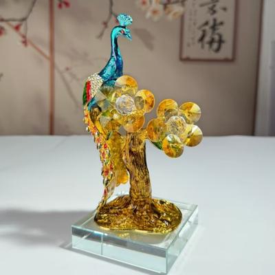 Emaille Pauw Ornament Eenvoudige en Luxe Stijl Ambachtelijk Woonkamer Bureau Ornament Verjaardagscadeau