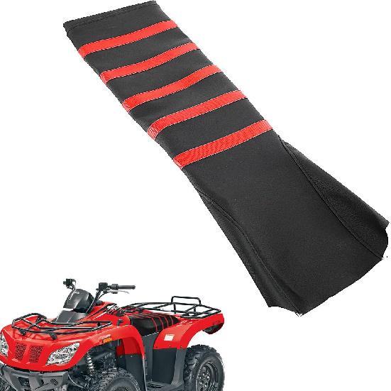 ATV Seat Cover Non-Slip Soft Waterproof for Arctic Cat 4X4 2X4 1996-2005 250 300 400 454 500 Bearcat, High Elastic Leather Black