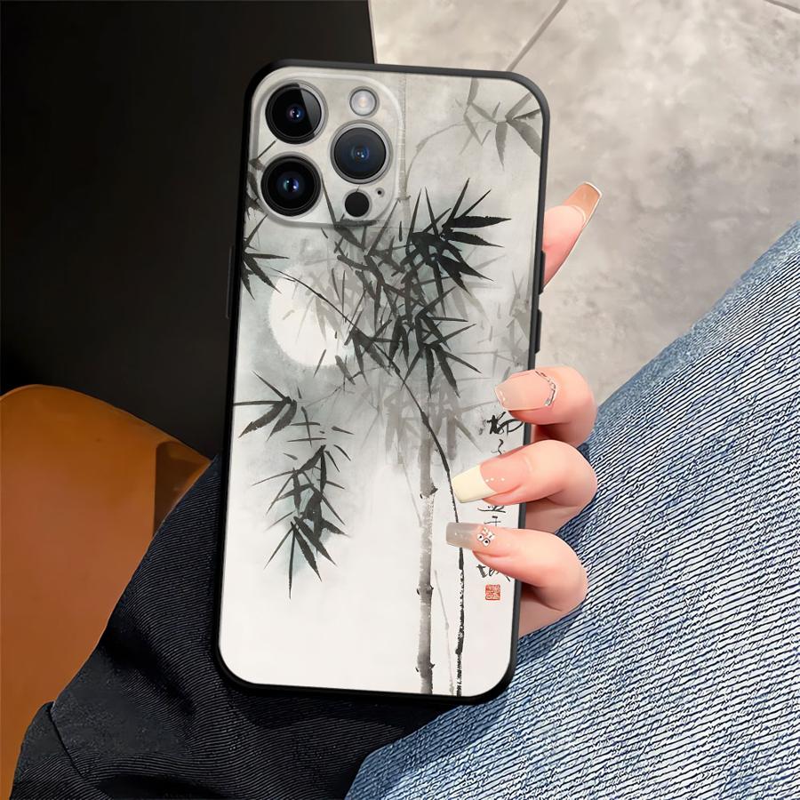 Retro Chinese Style Phone Case for Apple iPhone 13 11 12 XR XS MAX 15 Pro 7 8 16 17 Pro Max Air 14 Funda Phone Cover
