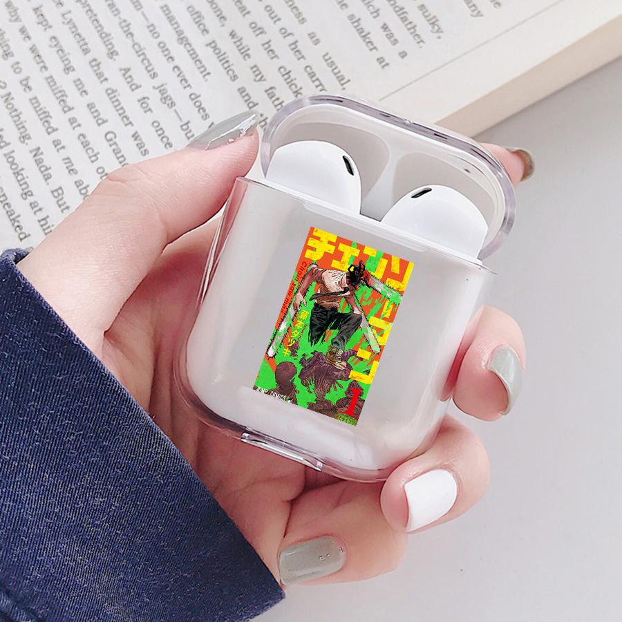 Anime Denji Chainsaw Man Soft Protector Cover Box für Apple Airpods 1 2 3 Pro Transparente Pochita Makima AirPods Hülle