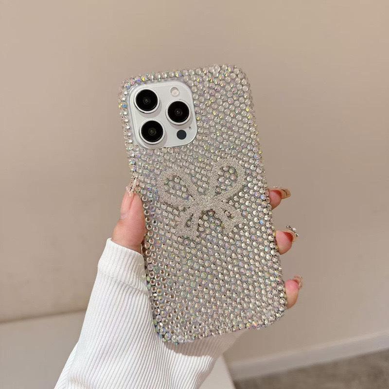 

Luxurious Full Diamond Three-dimensional Bow for IPhone17 for Apple 16promax Rhinestone Women s Fashion Luxury 15 For iPhone 17Promax