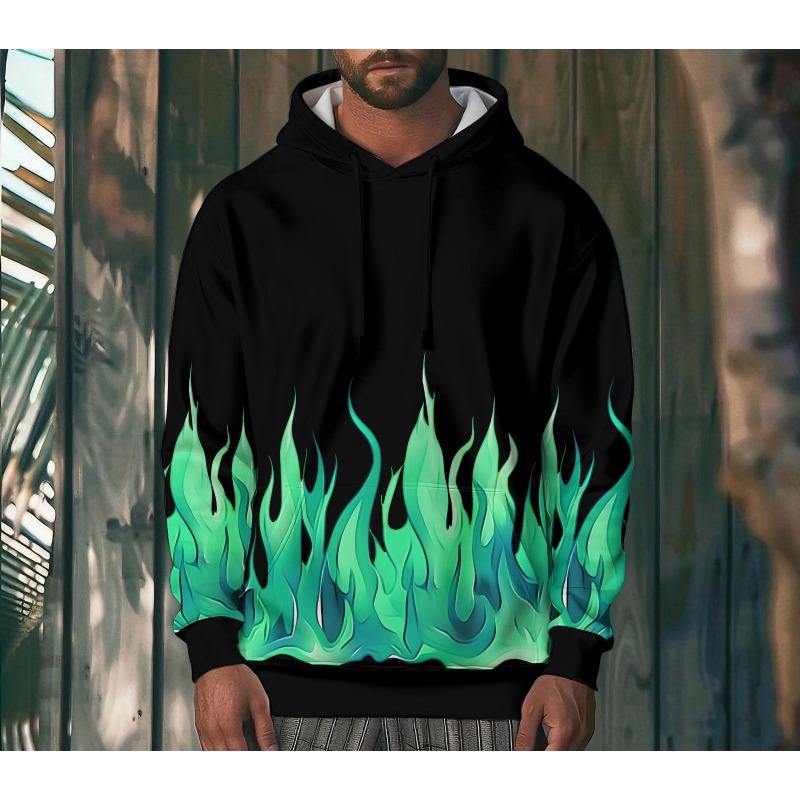 Herbst-Hoodies Mode Flamme 3D-Druck Herren Damen Streetwear Kapuzenpullover Pullover Oversized Harajuku Jacke Unisex Kleidung