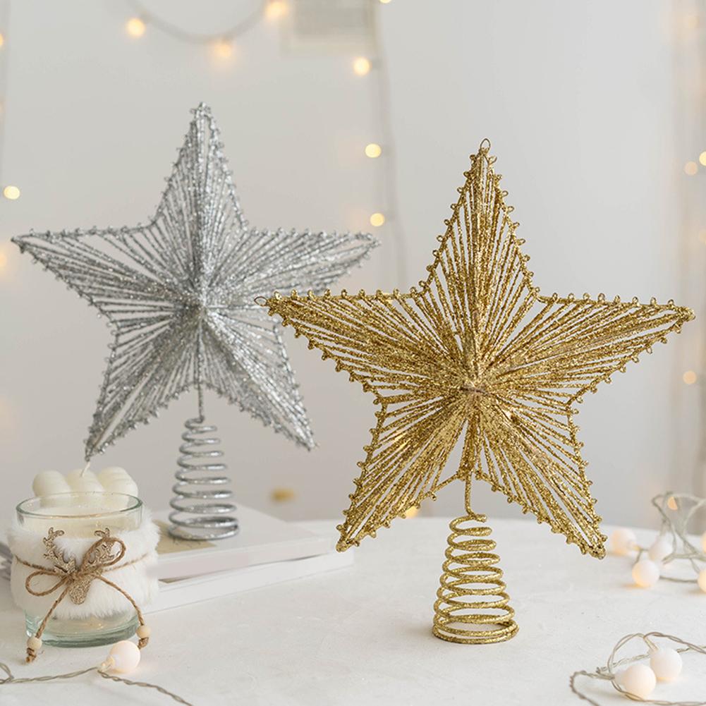 Feestelijke Kerstboomster met Glitters Metaalontwerp voor Feestdecoratie Biedt een Sprankelende en Elegante Look