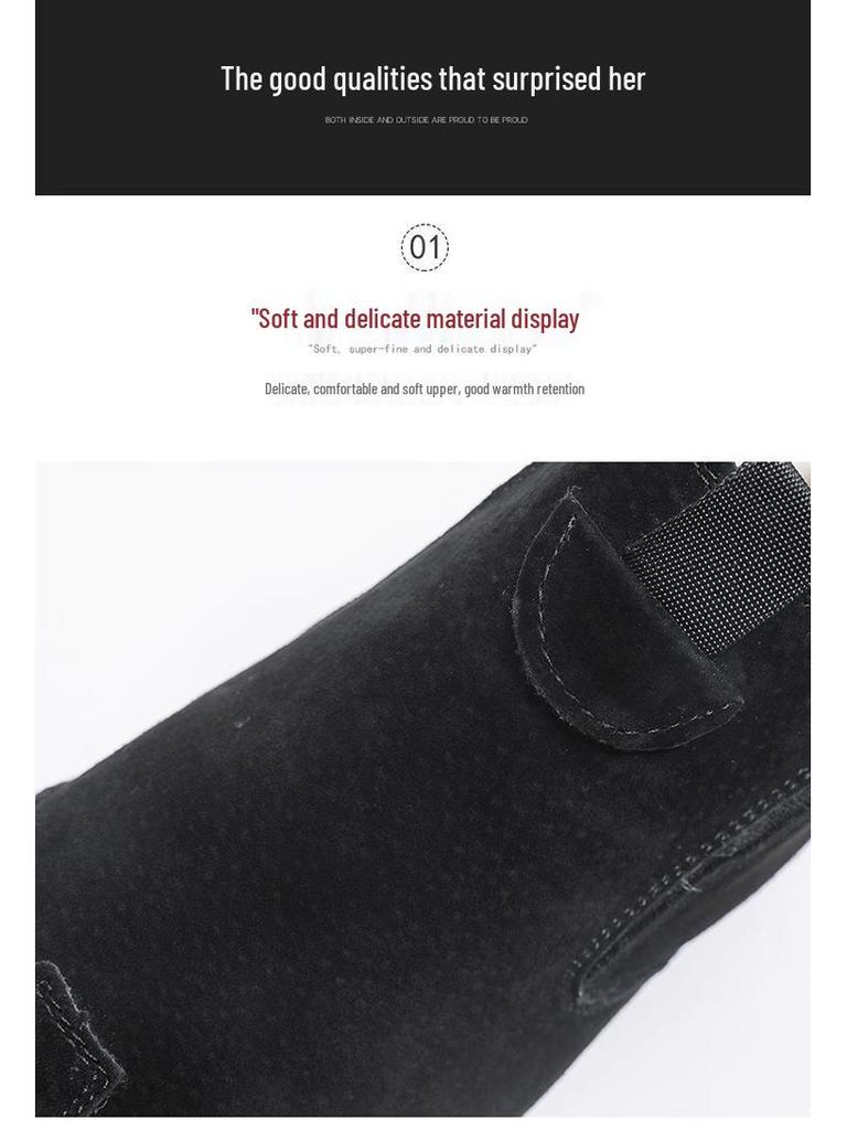 Men's Winter Thick-Soled Cotton Snow Boots, Plus Velvet Warm Slip-On Platform Short Boots