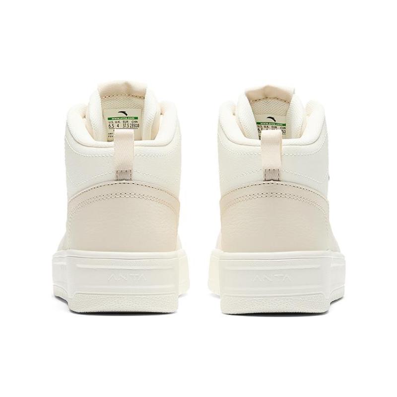 Anta Durable Breathable High-Top Skateboard Shoes Women's White Sneakers 922348002Q-4