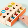 Wooden Montessori Educational Toy Color Shape Matching Coins Storage Box For Toddlers