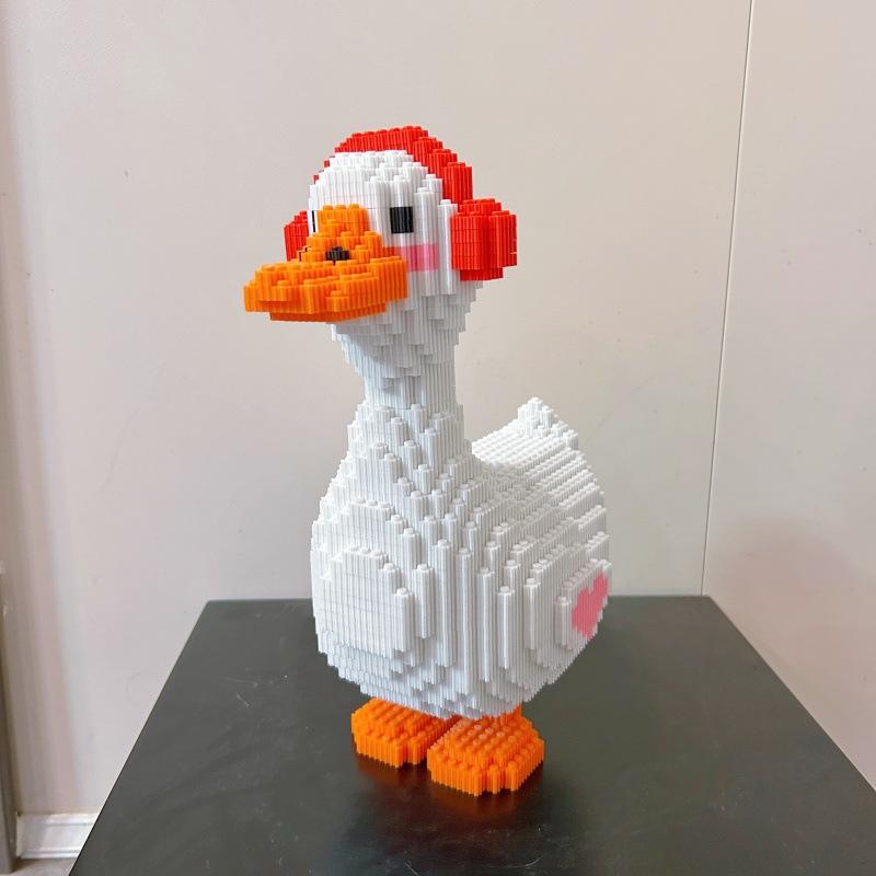 Kawaii Animal Series Educational Building Block Toy Music 3D Earphone Swan Model Building Blocks Toys,Gifts For Holiday 14+Y