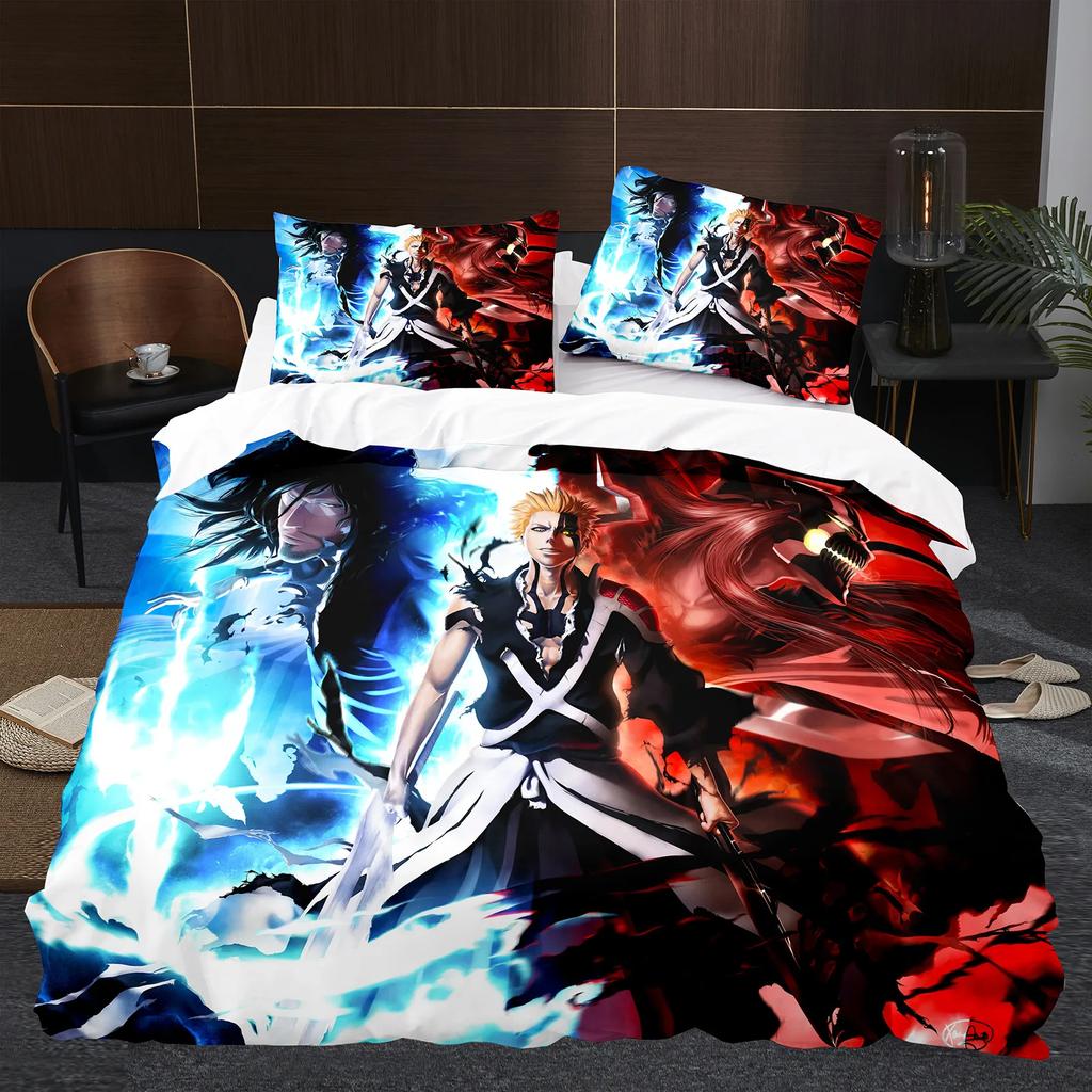 Comforter Japan Anime B-Bleach Bedding Set Cartoon Comforter S Single Twin Queen King Size Home Decor Kids Kawaii Gifts