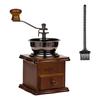 Classical Hand Cranks Coffee Grinder With Ergonomic Wood Handle 15 Grinding Size Option Built In Bristles Brush