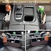 2026 Upgraded 2 PC (L+R) Premium PU Leather Car Seat Gap Filler Organizer With Cup Holder & Storage Slot/Bag– Fits Front Seat, Holds Phone,