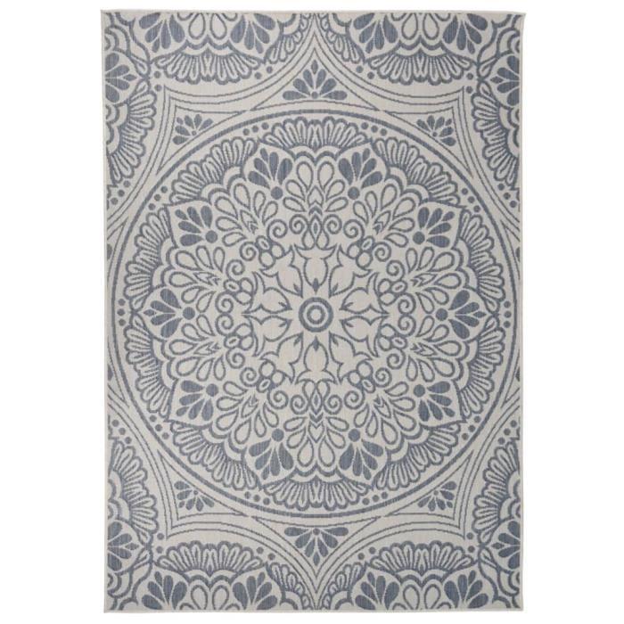 VidaXL Outdoor Flatweave Rug 160x230 Cm Blue Pattern