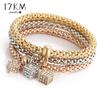 3Pcs/Set Popcorn Cube Crystal Pendant Bracelets 3 Colors Fashion Party Fo Women Jewelry Gift New