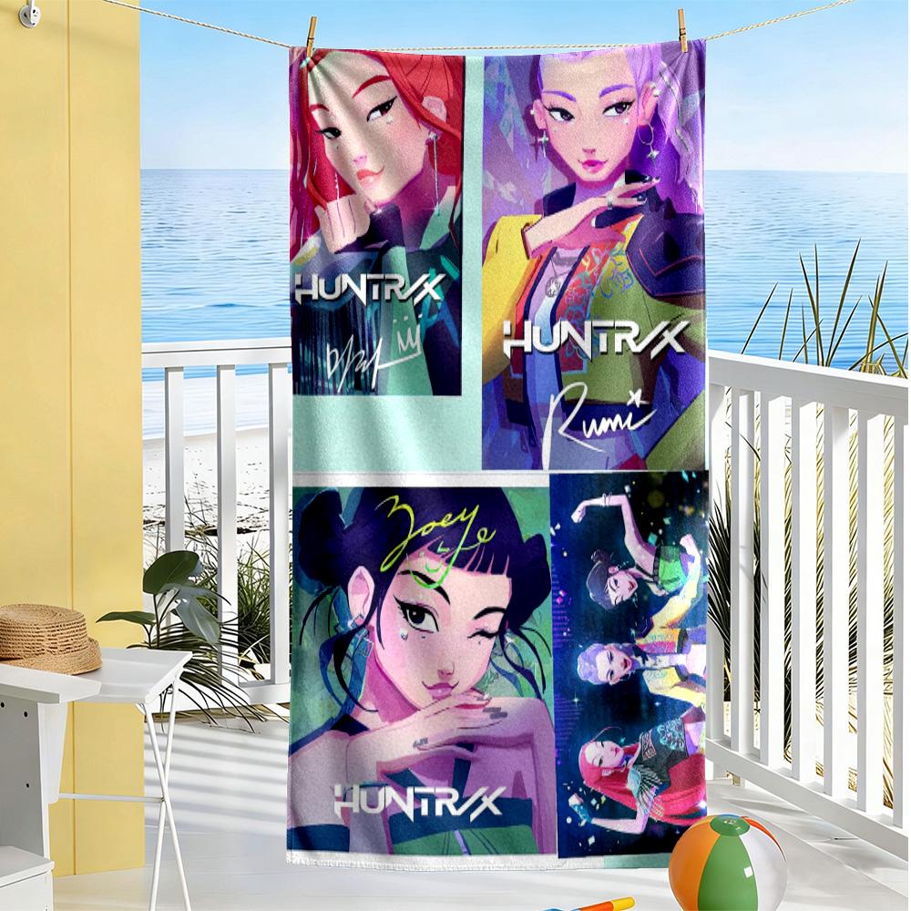 Demon Hunter Girls 1 Beach Towel Soft Durable Quick-Dry Comfortable Lightweight Portable for Swimming,Beach,Camping, Travel