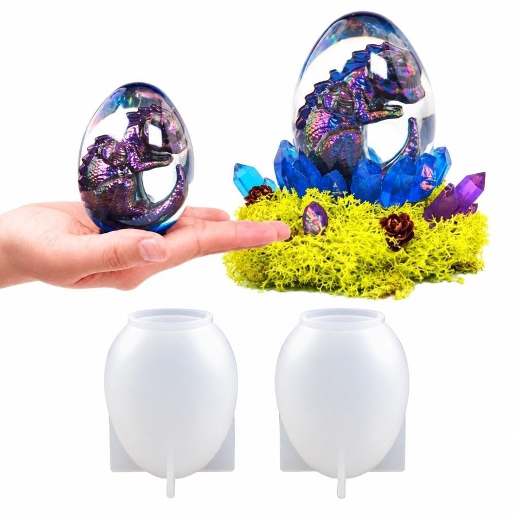 2pcs Washable Resin Sphere Mold Easy Release Ball Shape Mold Egg Silicone Mold For DIY Crafts