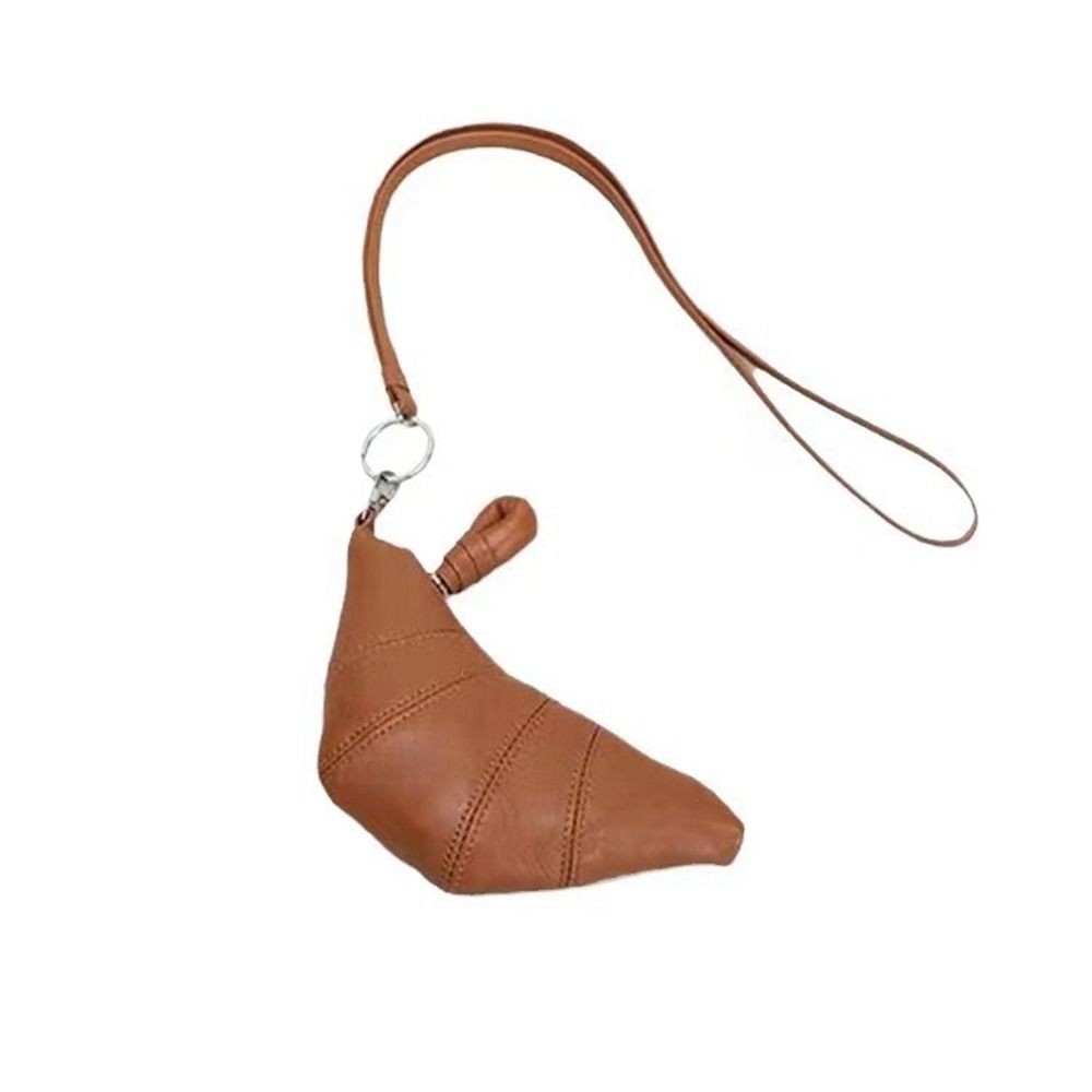 Wallet PU Croissant Bag Lipstick Earphone Bag Hanging Neck Coin Purse Portable   Streetwear