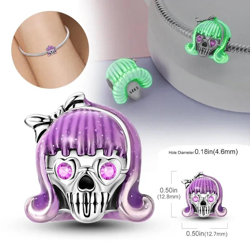 Copperdevil Skull Beads Bat Halloweencopper Charms For Original Bracelet Diy Charming Fine Jewelry Gift For Women