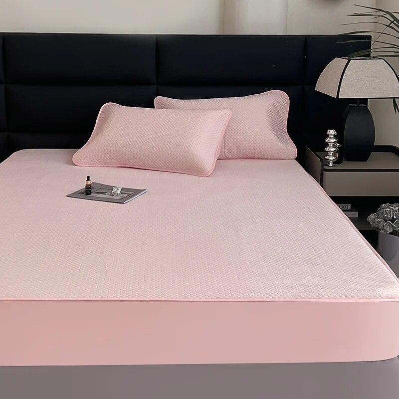 Cooling Mattress Pad Protector Ultrasonic Technology Quilted Mattress Cover Pillowcase Breathable Cool Feeling Mat Fitted Sheet