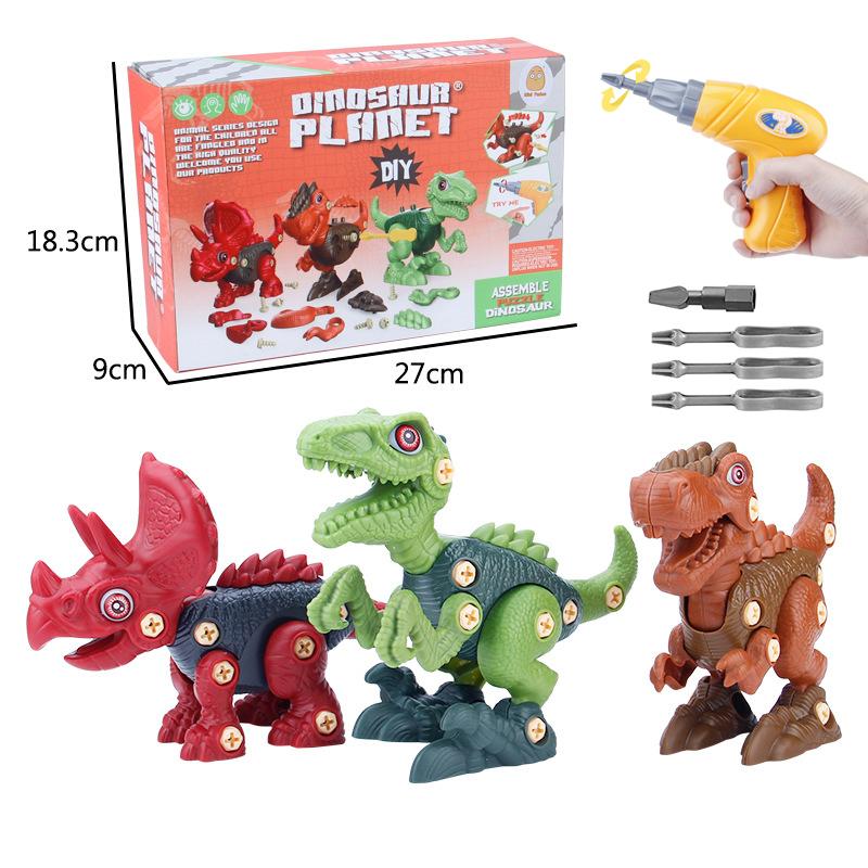 Zabawki dinozaurów, zabawki dinozaurów na części, konstrukcja łodygi zabawki dla dzieci z wiertarką elektryczną, zabawki urodzinowe i świąteczne prezenty dla chłopców dzieci 3 4 5 6 7+
