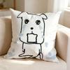 Cute Cartoon GGanadi Dog  Square DoubleSided printed Pillow Case Bedroom Bedside Pillow Sofa Cushion Cover