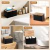 Wood Tampon Holder Sanitary Napkin Storage Bin with Lid and 2 Removable Dividers Feminine Product Organizer for Kitchen Bathroom