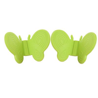 2 Pcs Butterfly Shaped Silicone Anti-scald Kitchen Tool Insulation Plate Clamps Clips