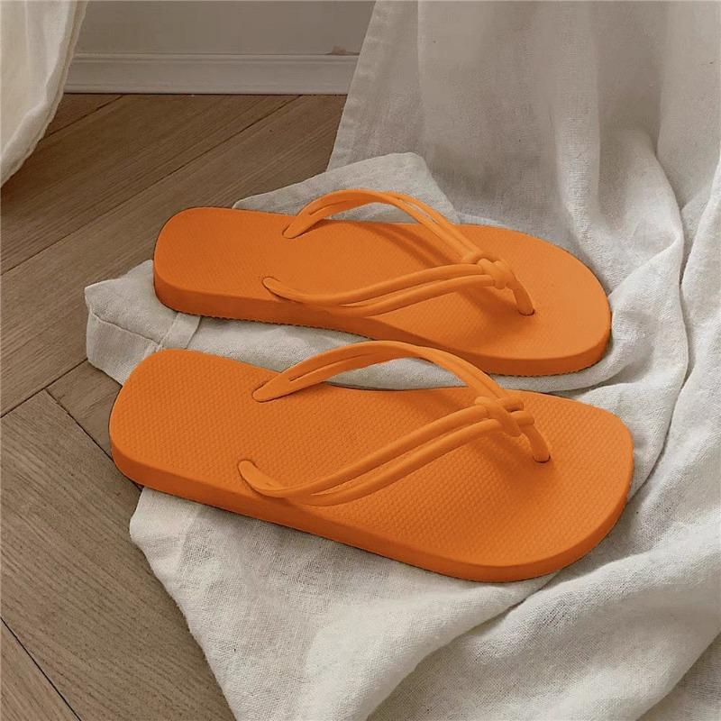 Fashion Casual Flat Flip-flops Women's Summer Outer Wear Non-slip Bath Pinch Foot Cool Slippers Beach Shoes