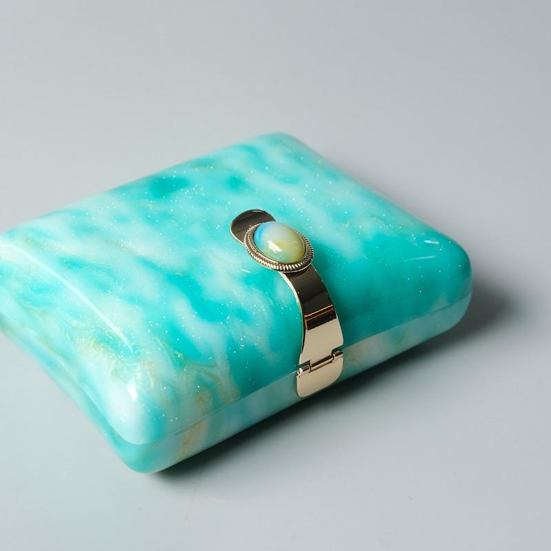 Νέες μοντέρνες τσάντες μόδας γυναικείες τσάντες μπλε πούλιες ακρυλικό πολυτελές πάρτι βραδινή τσάντα Γυναικεία casual Cute Box τσαντάκι συμπλέκτη