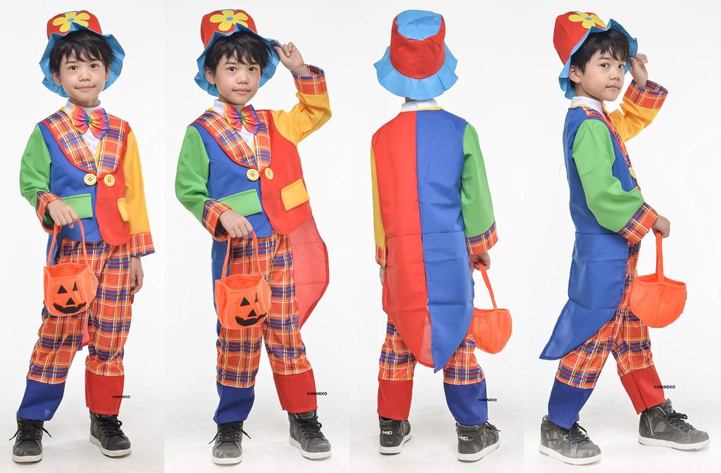 Pumpkin Parade Halloween Costume Set for Boys and Clown Sizes 120cm and 130cm Girls, 5-Piece Costume,