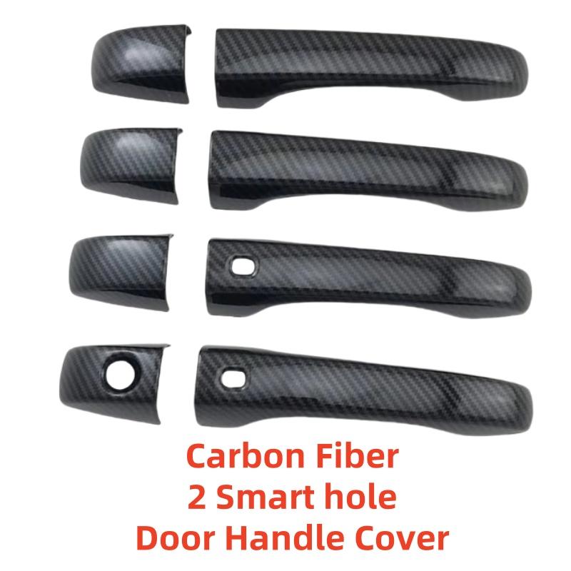 New Car ABS Chrome Piano Black Carbon Accessories For Chrysler 300 300C    Door Handle Bowl Cover Trim Paste Style