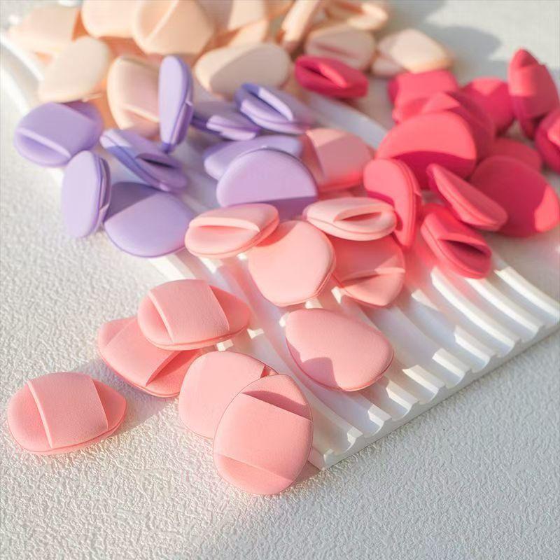 Mini Finger Cushion Puffs 10Pcs Latex-Free Reusable Soft Sponge Powder Puffs for Concealer Foundation