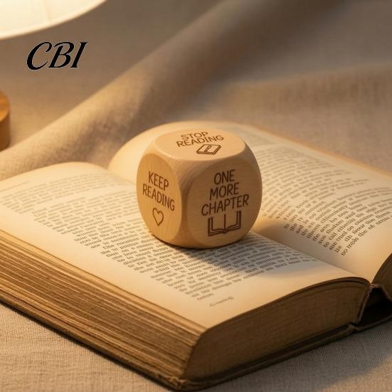 Reading Decider Dice 1/2Pcs Wooden Decision Dice, 6-Sided Decision-Making for Compact Bookworms, Theme Gift Lovers Cube