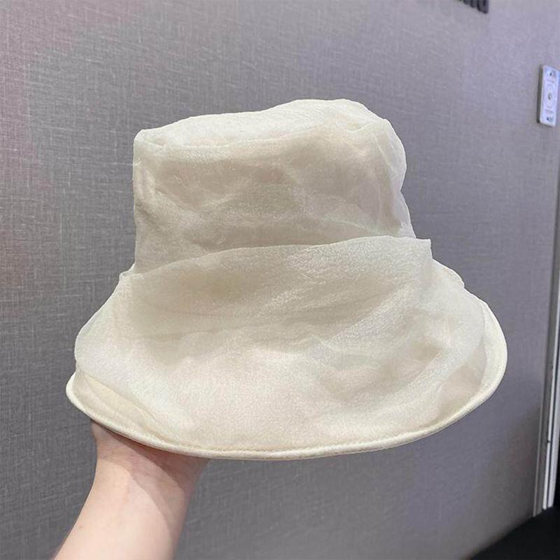 Women'S Summer Organza Fisherman Hat Stylish And Versatile Sun Hat Outdoor Hat