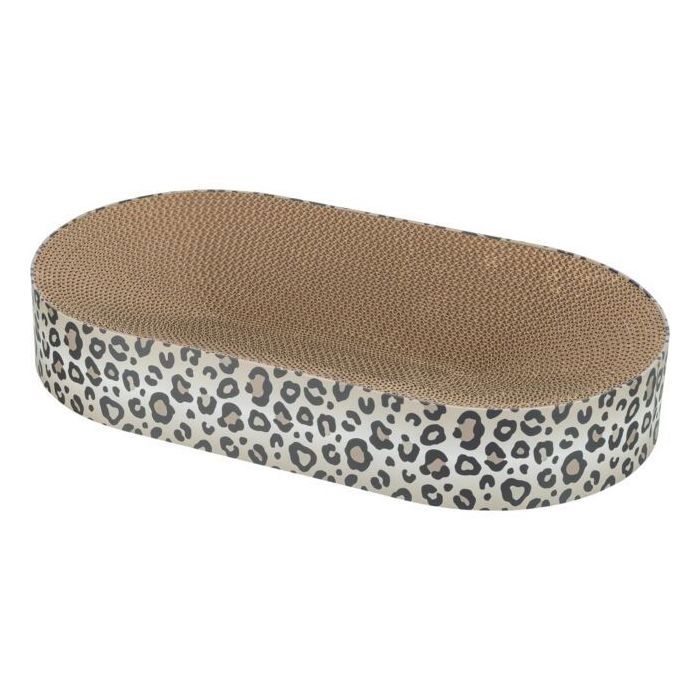 Lit griffoir - TRIXIE - LEO - Carton - 63 x 10 x 35 cm - Crème imprimé léopard