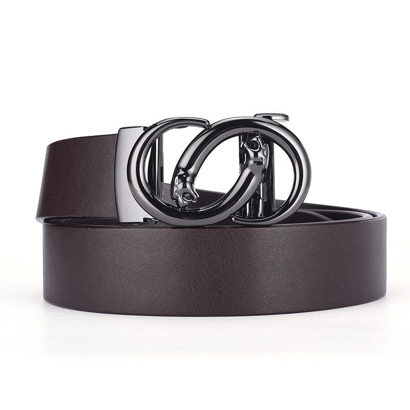 High-End First-Layer Cowhide Belt Men'S Belt Automatic Buckle Pure Cowhide Simple Casual Business Men'S Belt