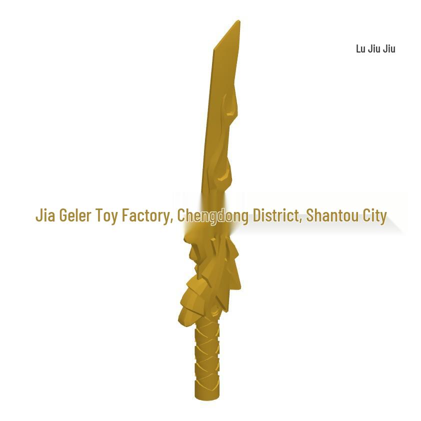 50G Minimum Order: Cross-Border MOC Building Blocks - Compatible Gold Dragon Warrior & Flame Sword Blades