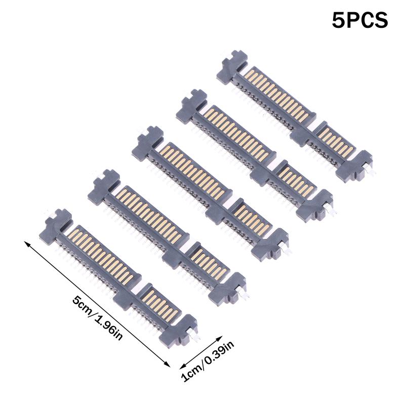 5 Adet Sata Arayüz Soketi Ssd Katı Hal Sürücü Yuvası 7+15P 22Pin Erkek Konnektör Yuvası Batık Plaka Yama Tipi Konnektör Portu