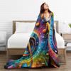 Colorful Musical Note Music Score Blankets Soft Warm Flannel Throw Blanket Bedspread for Bed Living Room Picnic Travel Home Sofa