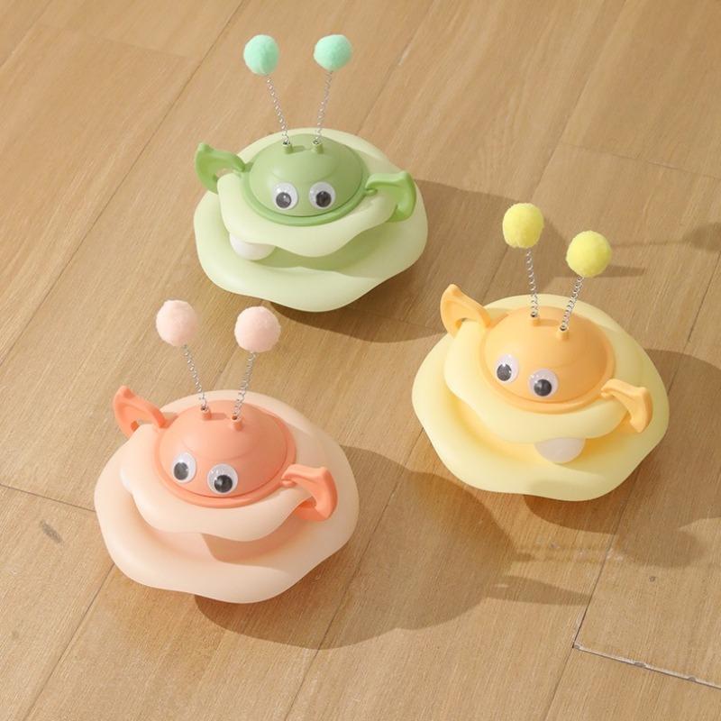 Cat Toy Turntable Swinging Teasing Toy Swinging Ball Three Layer Track  Pet Playtime Detachable Cat Teaser Tumbler Spinning Toy
