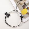 Handmade Beaded Bowknot Phone Lanyard - Stylish, Drop-Proof, Anti-Loss Black Chain