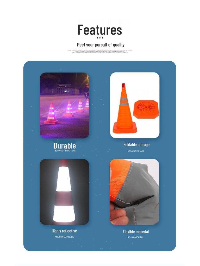 70CM Lightweight Retractable Anti-Collision Bollard Parking Cone