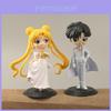 Sailor Moon Tsukino Usagi und Chiba Mamoru PVC Actionfiguren Set mit Sammler-Anime-Charakteren für Fans